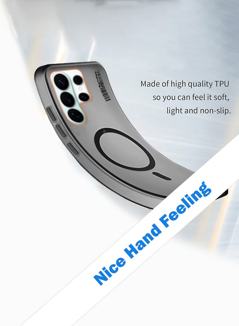 سيندي غطاء هاتف سامسونج جالاكسي S26 ألترا 5G 2026 من سلسلة سيندي، هجين نصف شفاف مع ماجسيف وشحن مغناطيسي، حواف مرتفعة للكاميرا، تصميم أنيق، باللون الأسود (MCMPMN) - Image 3